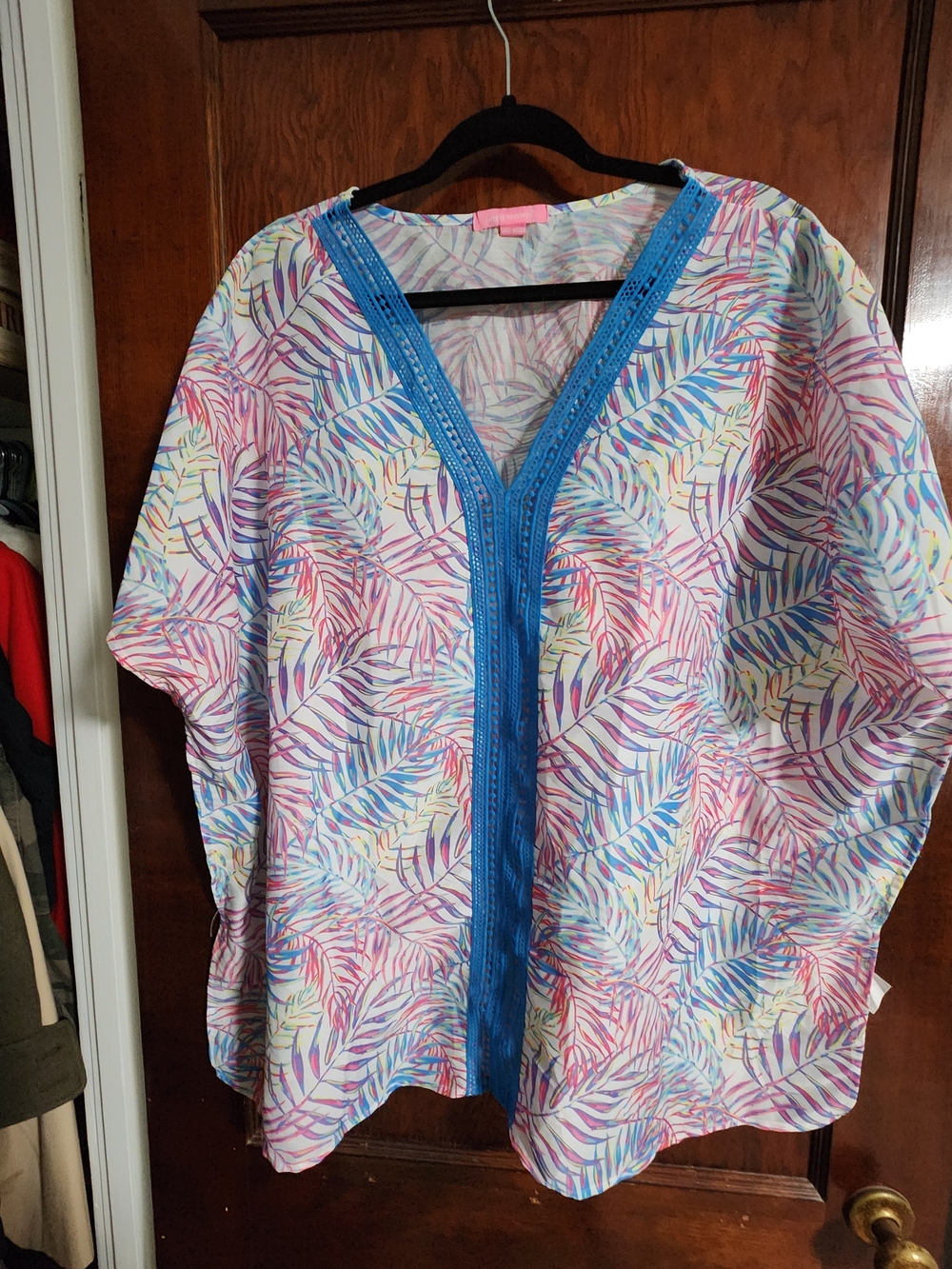 Simply Southern Tropical Palm Leaf Beach Cover Up NWOT - S/M